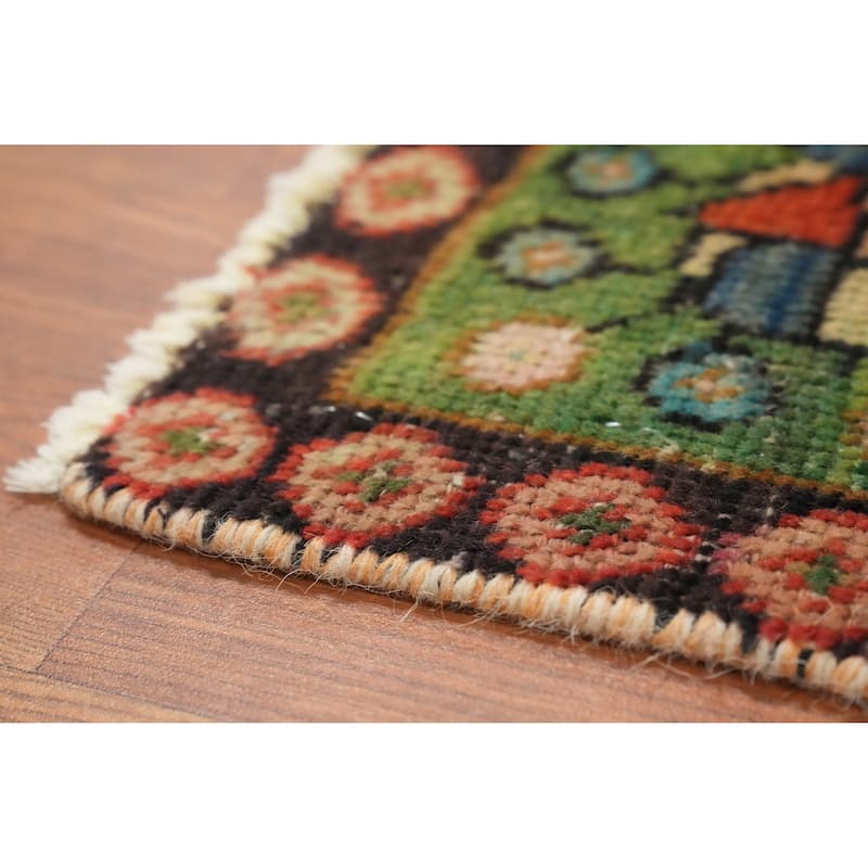 Hand Knotted Oriental 100% Wool Carpet Traditional Floral Oranges & Rust Tabriz Area Rug - 4' 6'' X 3' 2''