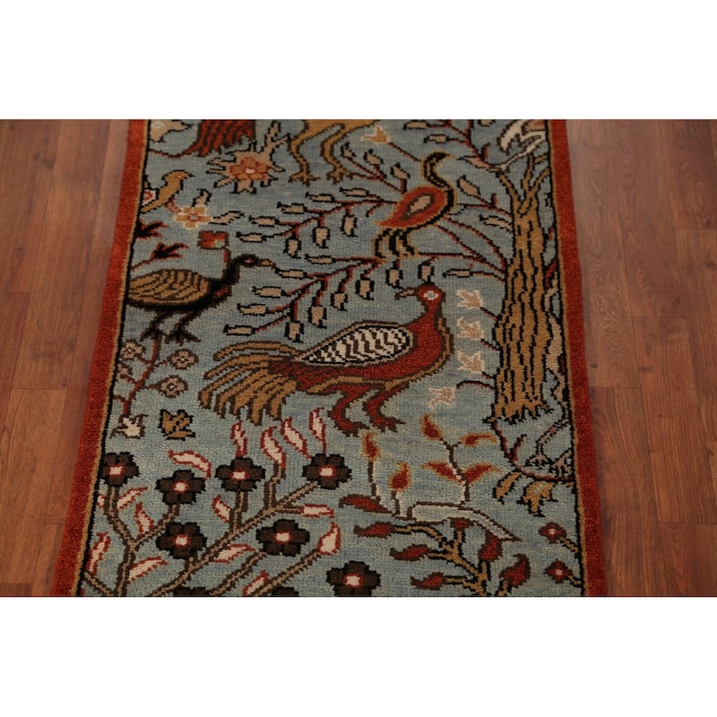 Traditional Ziegler Indian Runner Rug Hand-Knotted Wool Carpet - 2'6"x 7'11"