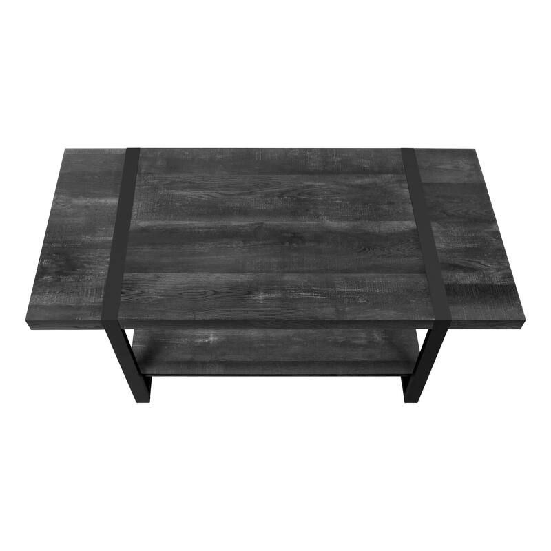 47 Inch Rectangular Coffee Table with Shelf for Living Room Storage - 47.25” x 23.75” x 17.75”