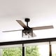 preview thumbnail 1 of 7, Rowan 52 in. Black Ceiling Fan with Reversible Driftwood-Black Walnut Blades, LED Light Kit and Pull Chain, Wire Cage Drum Shade 52-in W x 17.5-in H x 52-in D - Matte Black
