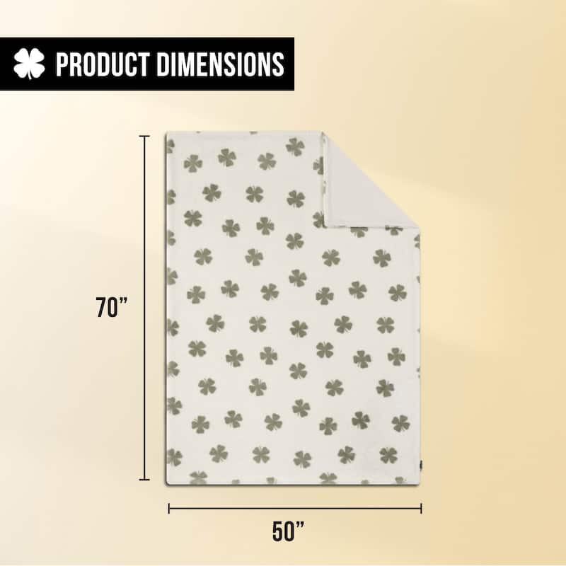 Lucky Brand Clover Toss Faux Fur Throw Blankets