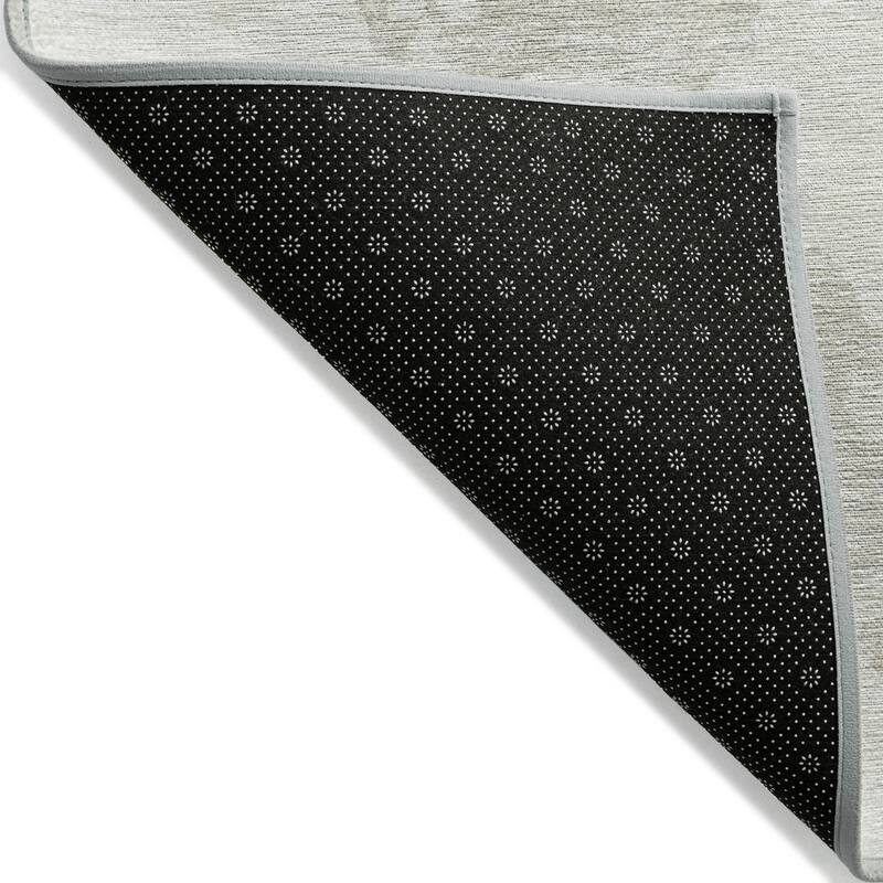 Machine Washable Indoor/ Outdoor Contemporary Abstract Chantille Rug