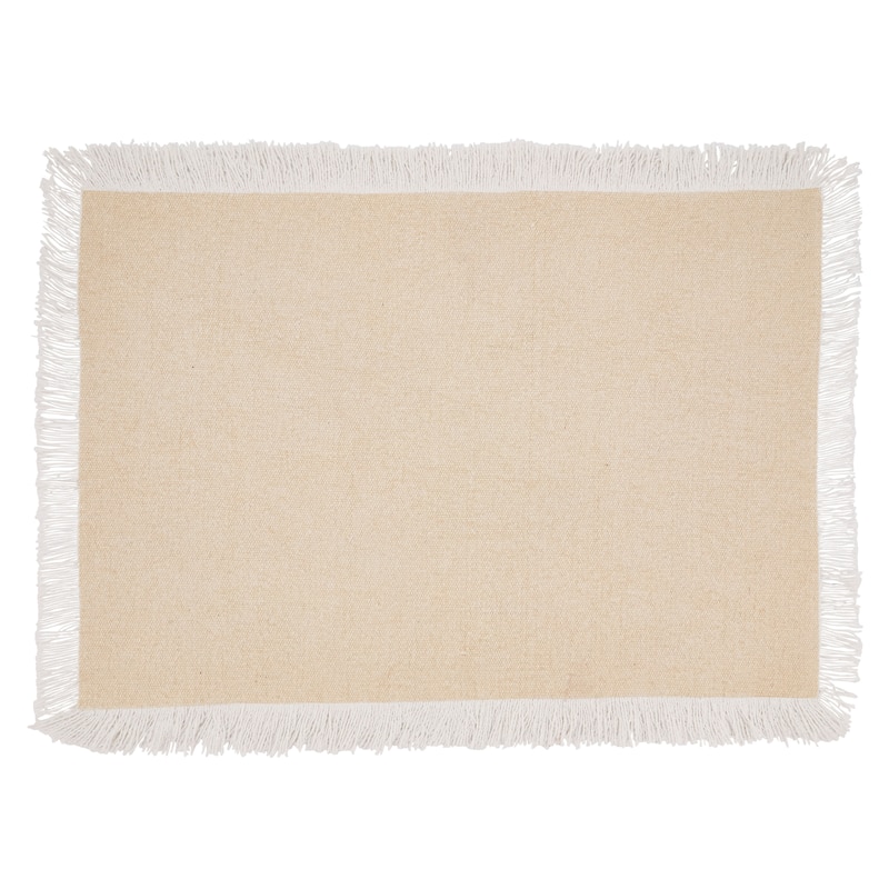 Cotton Placemats With Fringe Border Design (Set of 4)