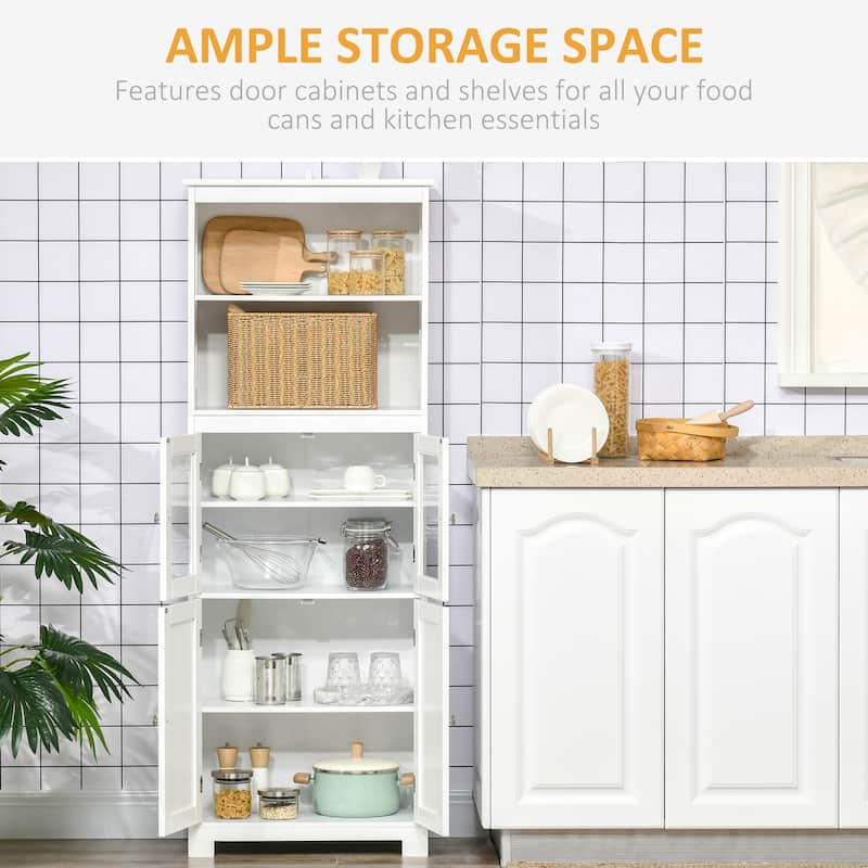HOMCOM 63" Buffet with Hutch, Kitchen Pantry, Freestanding Storage Cabinet