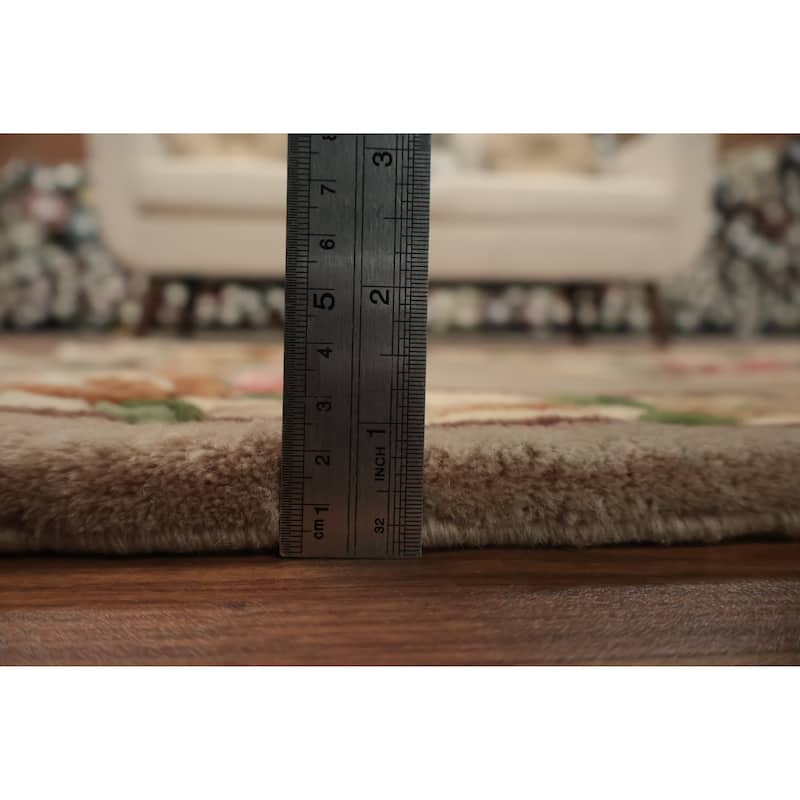 Hand Knotted Oriental 100% Wool Carpet Traditional Floral Brown Art Deco Area Rug - 3' 4'' X 2' 0''