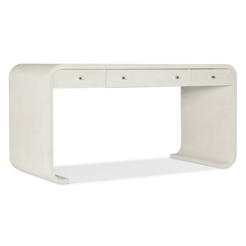 Hooker Furniture 6350-10460 60" Raffia and Wood 3 Drawer Writing Desk - Cream