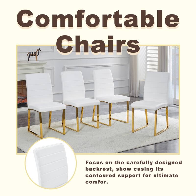 Set of 4 - Heavy-duty chairs set: 2.1" thick cushion, iron frame, perfect for home or office. Classic colors, great value