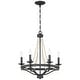 preview thumbnail 5 of 11, Acroma 6 Light 20In Wood Beaded Chandelier-UL Certified - N/A