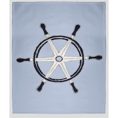 Ship Wheel Fleece Throw Blanket