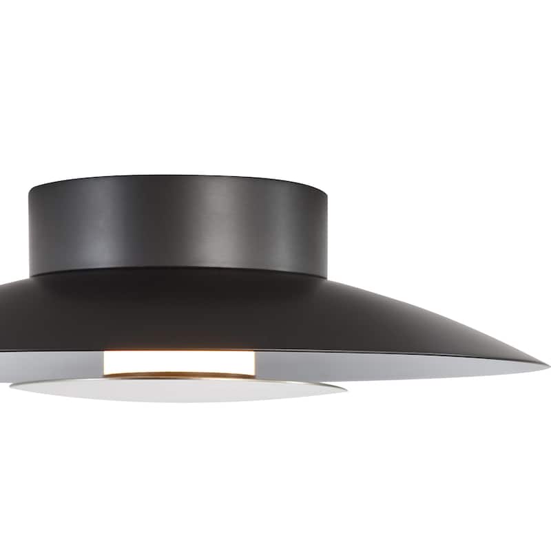 Yep by Golden Lighting Luma Integrated LED Flush Mount in Graphite and Sand Nickel shade - Gray