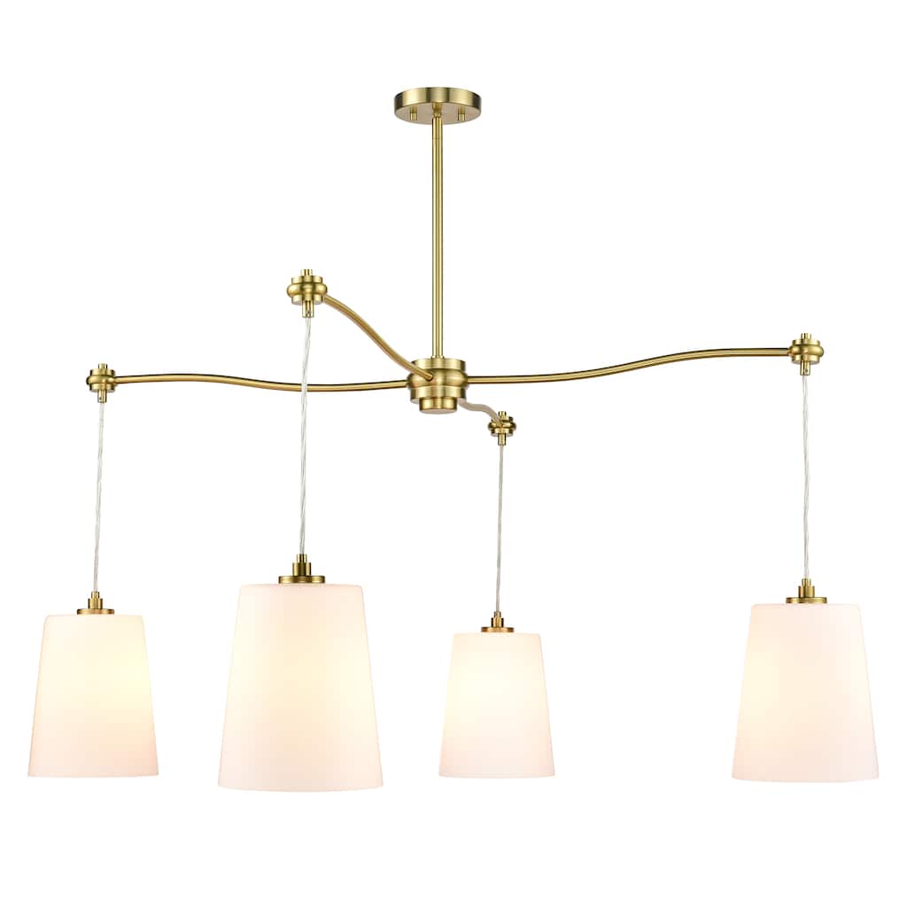 Light Society Llie Chandelier - Brushed Brass/Opal