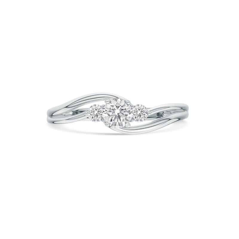 1/4ct TDW Diamond Three stone Anniversary Ring in 10K White Gold for Women