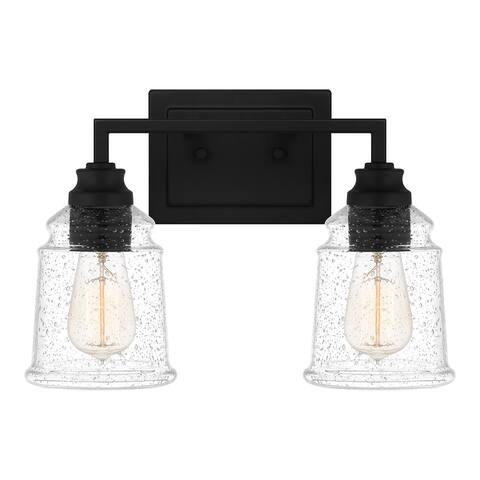 McIntire 2-Light Matte Black Bath Light
