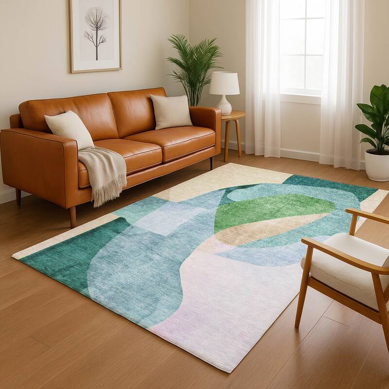 Premium Washable Super Soft Casual Contemporary Mayfield Rug - Green - 10' x 14'