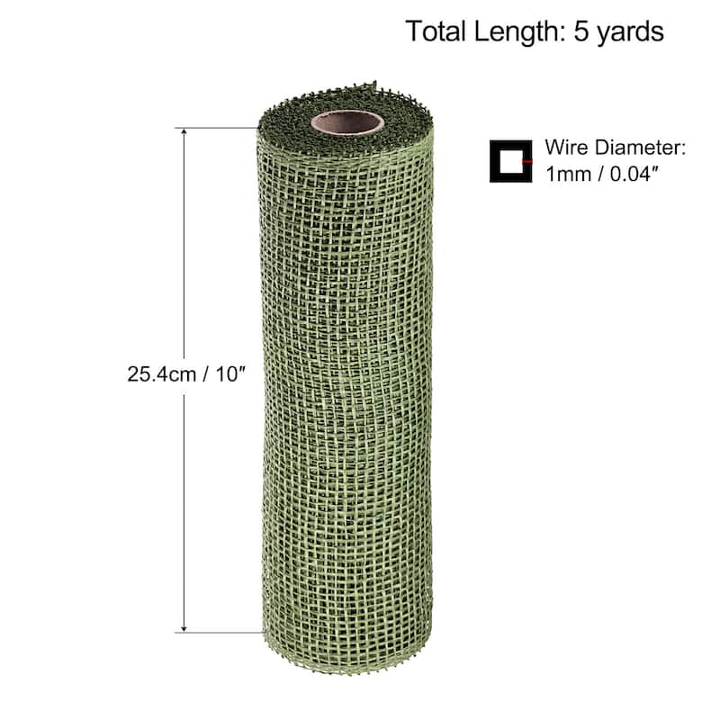 1 Roll PP Burlap Mesh 10" x 5 Yard Decorative Wreath Wrapping Ribbon