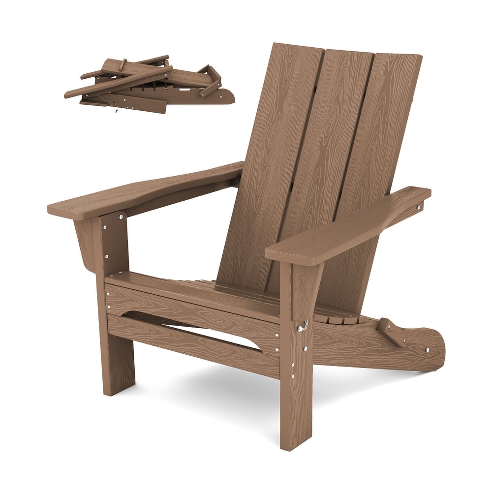 HDPE Oversized Folding Adirondack Chair, All-Weather Modern Folding Adirondack Chair