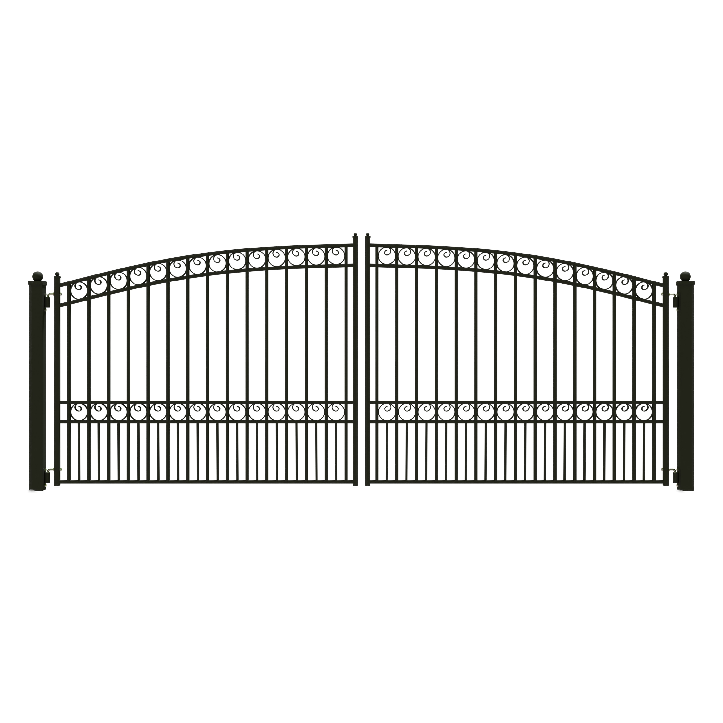 ALEKO Paris Style Ornamental Iron Wrought Dual Driveway Gate 16' - 16 ft x 6 ft