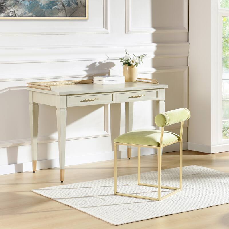 StyleCraft Delacourt 2-Drawer Writing Desk - Gloss Linen
