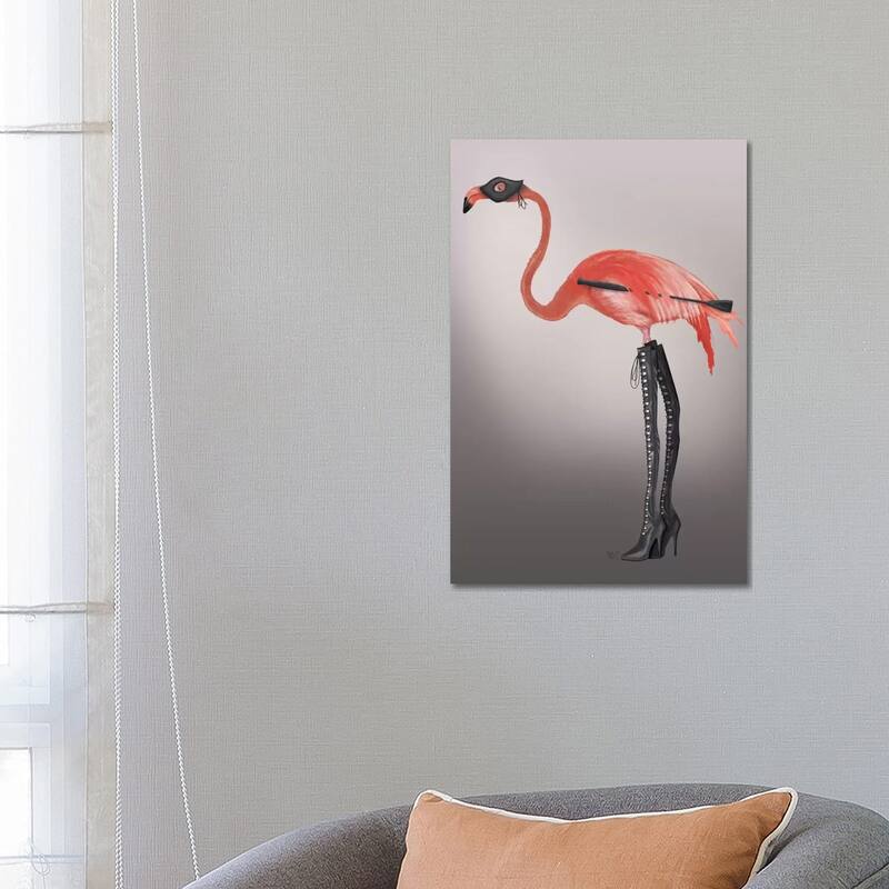 iCanvas "Flamingo with Kinky Boots" by Fab Funky Canvas Print - 26x18x1.5