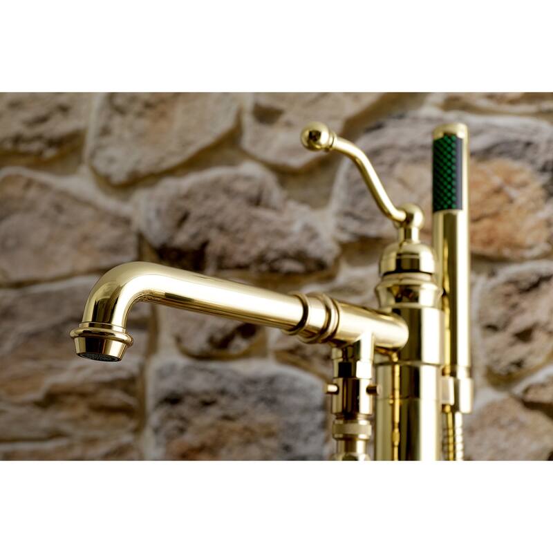 Kingston Brass English Country Freestanding Tub Faucet with Hand Shower