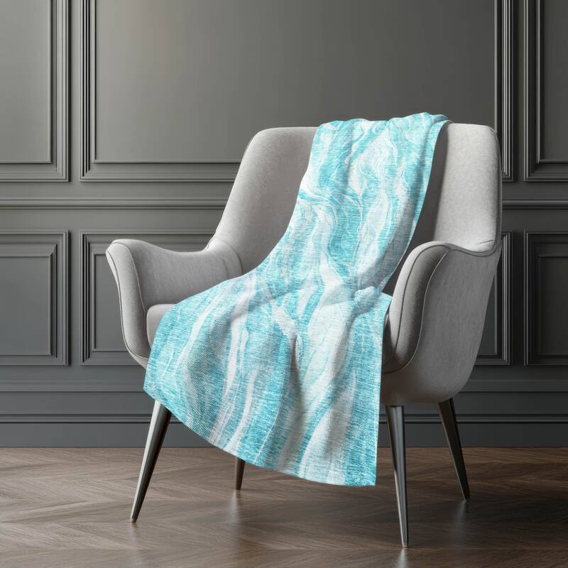 Premium Machine Washable Abstract Modern Sherpa Throw Blanket