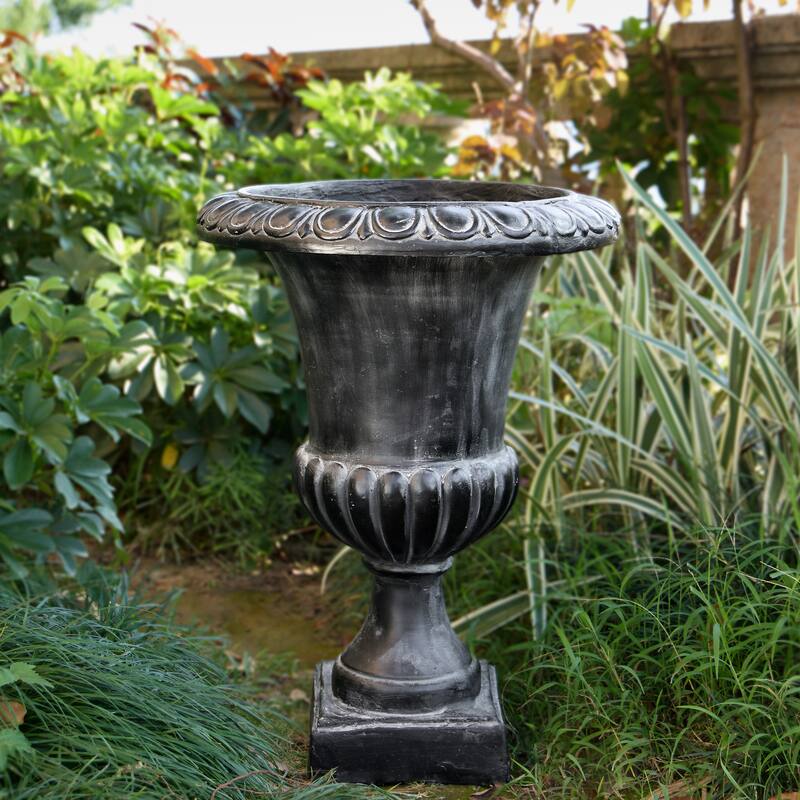 Christopher Knight Home - Peregrine MGO Garden Urn with Drainage Hole - Antique Black