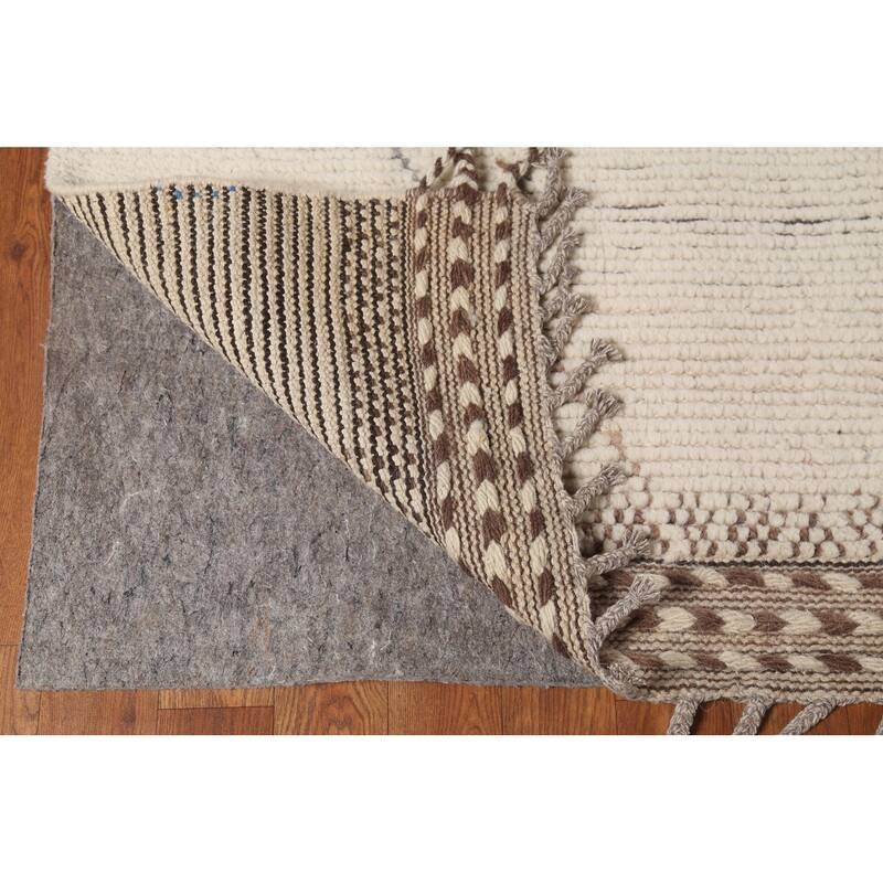 Earth Tone Moroccan Oriental Large Area Rug Handmade Wool Carpet - 10'1"x 14'8"