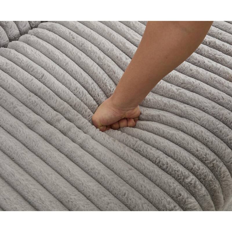 47.7'' Corduroy Deep Seat Upholstered Daybed with Movable Ottoman