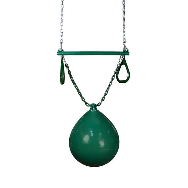slide 2 of 6, Gorilla Playsets Buoy Ball with Trapeze Bar and Rings - Green
