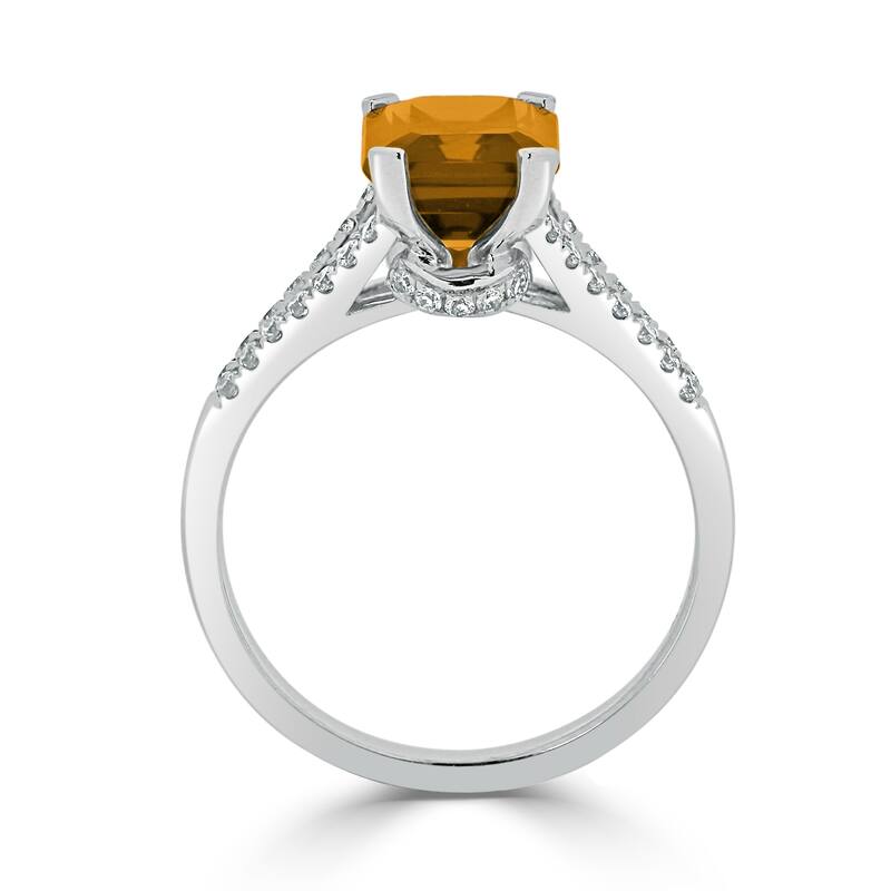 Auriya 2 1/8ct Fancy Emerald-cut Citrine and Diamond Engagement Ring 1/4ctw 14k Gold