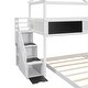 preview thumbnail 31 of 36, Twin Over Full House Bunk Bed with Storage Staircase and Blackboard for Kids