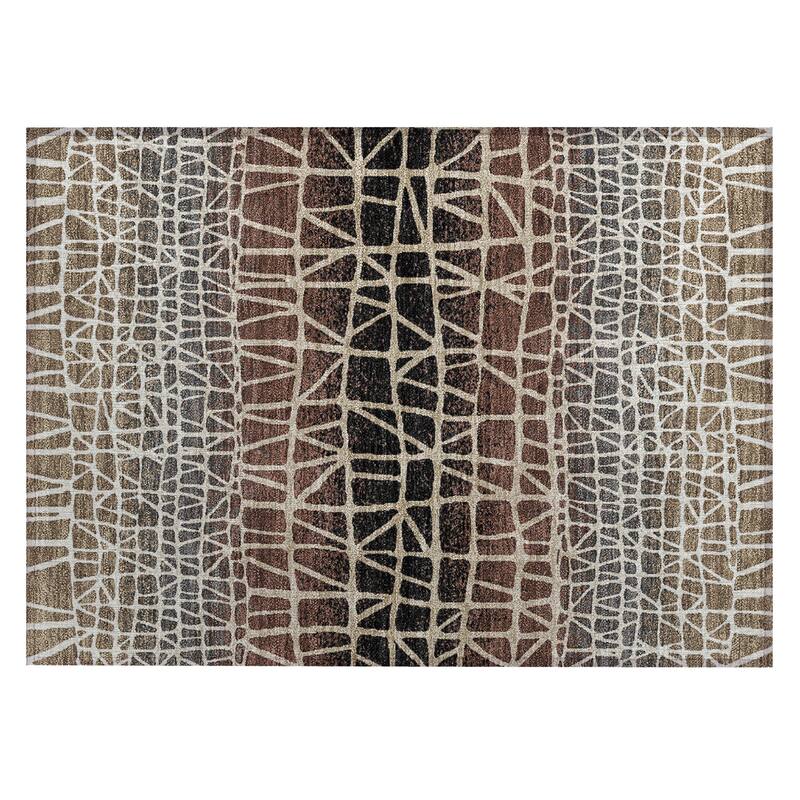 Machine Washable Indoor/ Outdoor Boho Global Chantille Rug