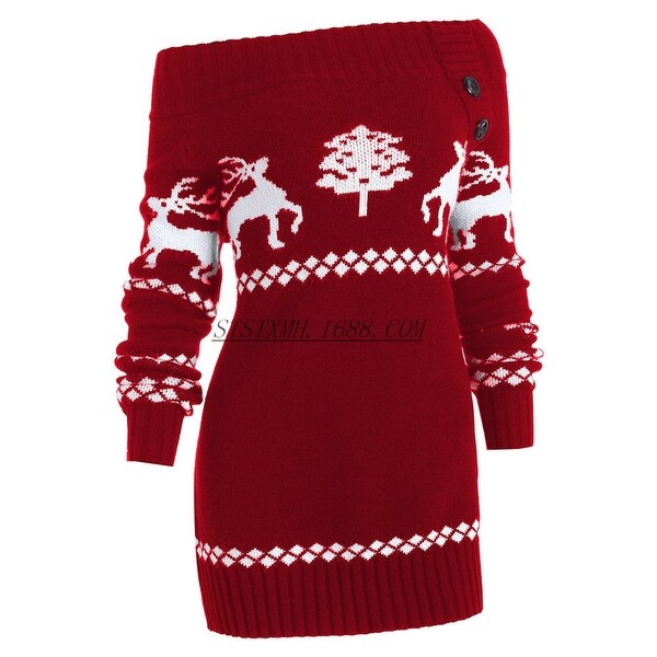 christmas sweater off shoulder