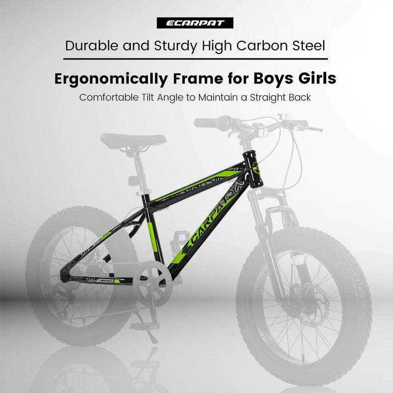 20-Inch Mountain Bike for Kids & Teenagers - High Carbon Steel Frame