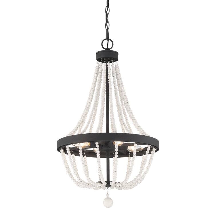Acroma 4 - Light Candle Style Chandelier With Beaded Accents-UL Certified