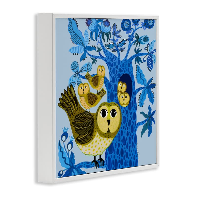 Stupell Playful Owls in Tree Framed Giclee Art Design By Kay Widdowson