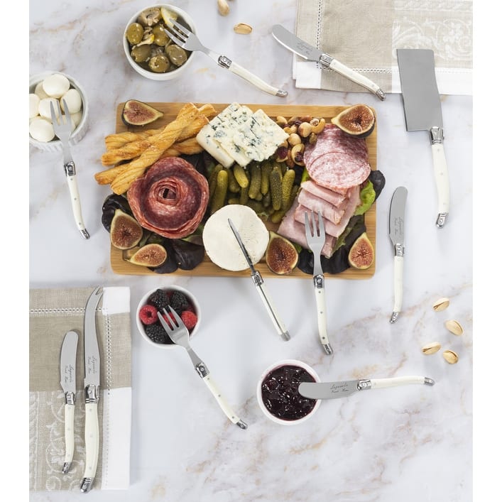 French Home Laguiole Ultimate 11-Piece Charcuterie Set with Faux Ivory Handles - N/A