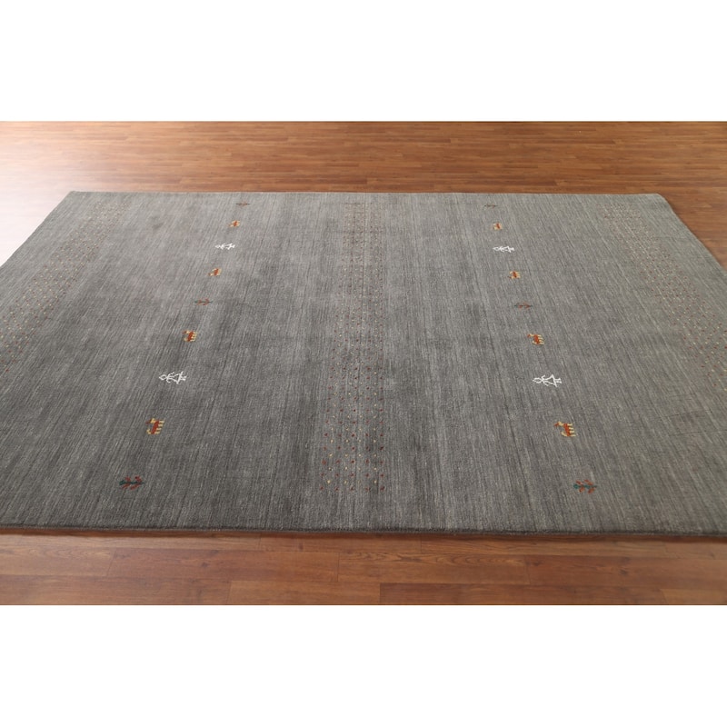 Tribal Gabbeh Oriental Area Rug Hand-Knotted Wool Carpet - 6'10"x 9'10"