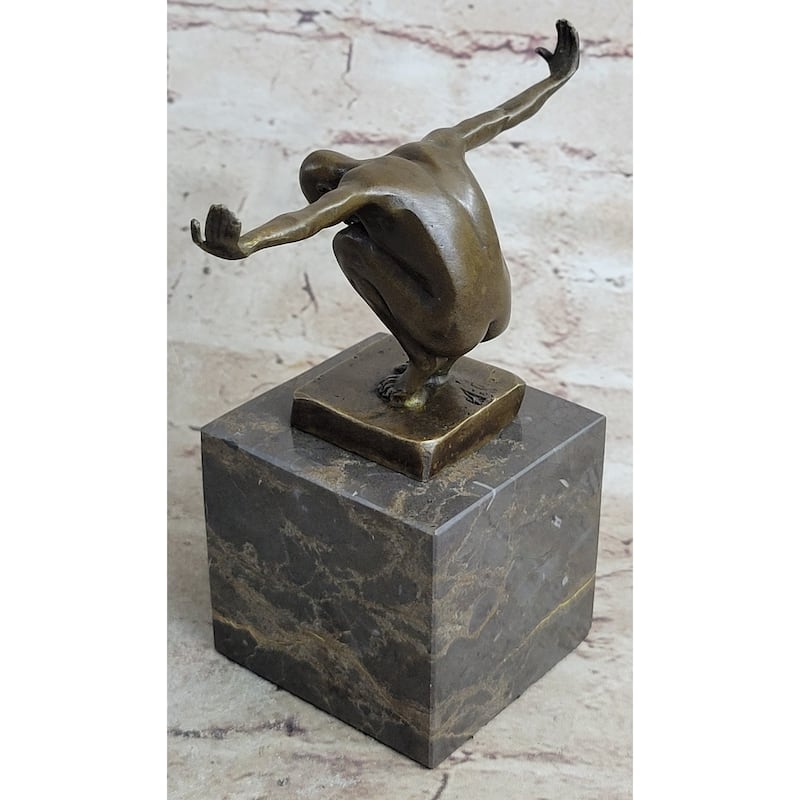Signed Original Miguel Lopez Milo The Athlete Bronze Sculpture Figurine Figure
