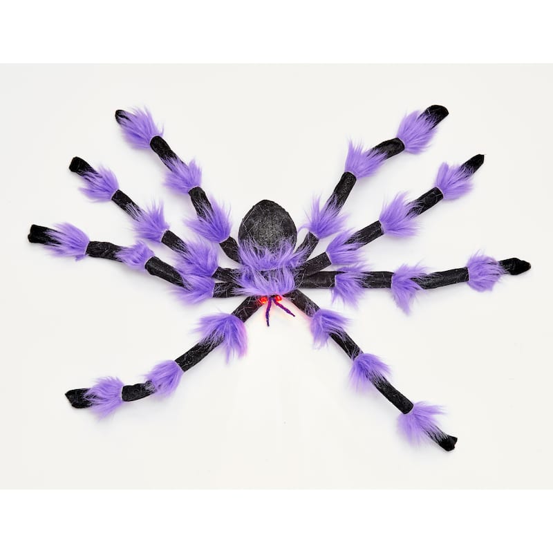 24" Black Spider w/ Purple Joints and Light Up Eyes
