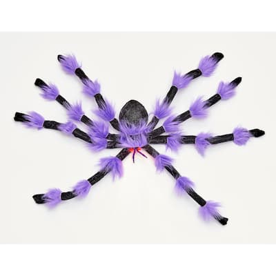 24" Black Spider w/ Purple Joints and Light Up Eyes