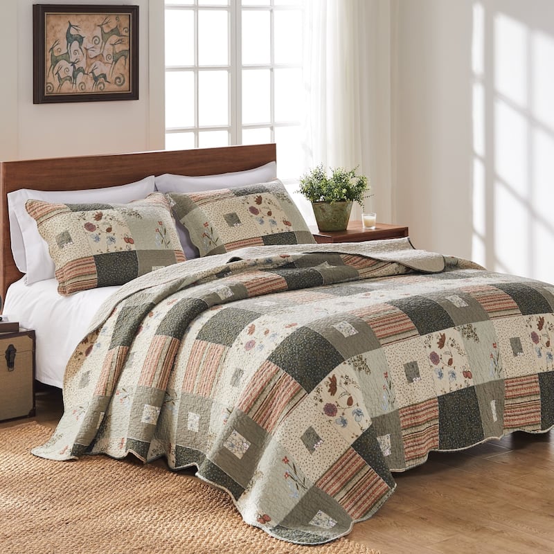 Greenland Home Fashions Sedona 100 Percent Cotton Quilt Set
