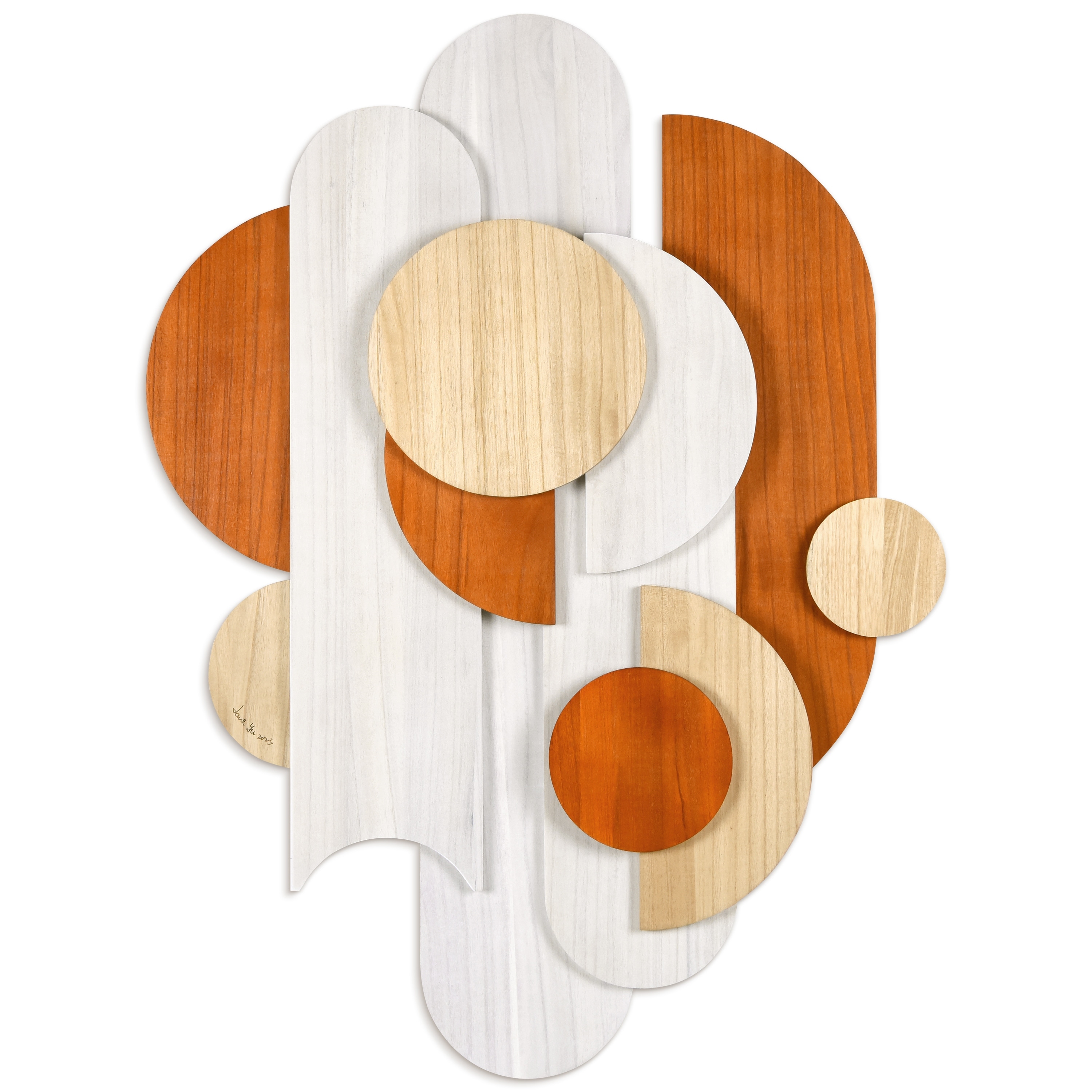 "Cinnamon Dreamscape" Hand Made & Hand Finished Dimensional Solid Paulownia Wood Abstracts Wall Art