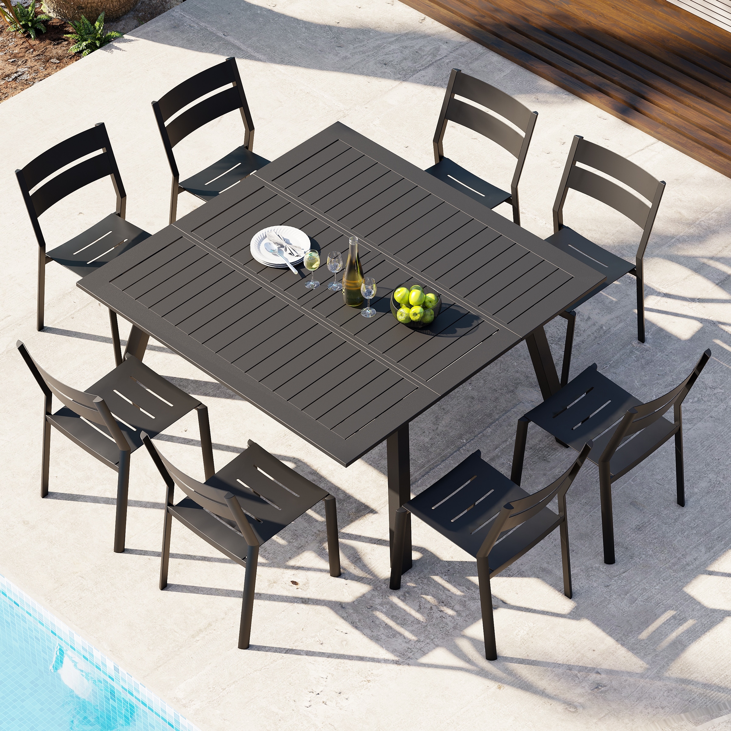 Black Stackable Outdoor Dining Chairs Bed Bath Beyond