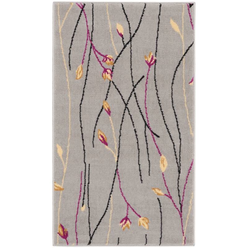 Nourison Grafix Floral Botanical Transitional Area Rug - 2' x 4' - Grey