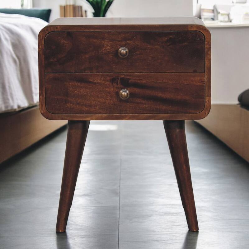Curved California Walnut Nightstand