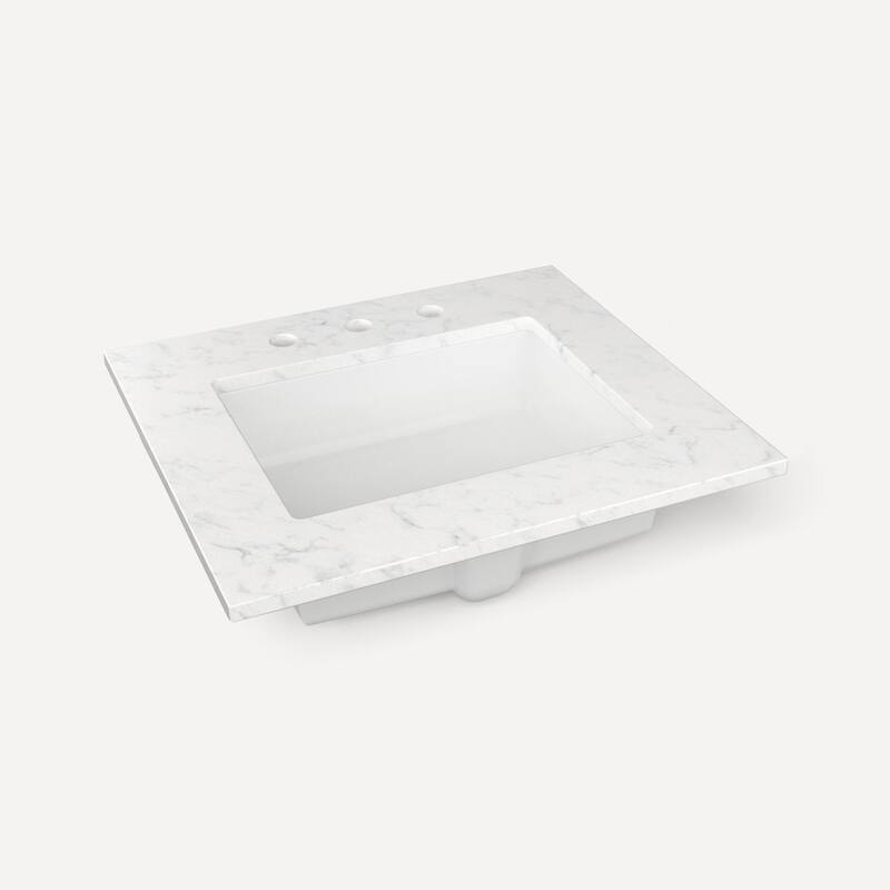 Robern TB25UCO-8 25" Quartz Vanity Top for Widespread Faucet - Lyra