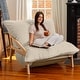 preview thumbnail 11 of 58, Pillow Saxx Dream Lounger with Wood Frame - 3-in-1 Bean Bag Lush Velvet Ivory