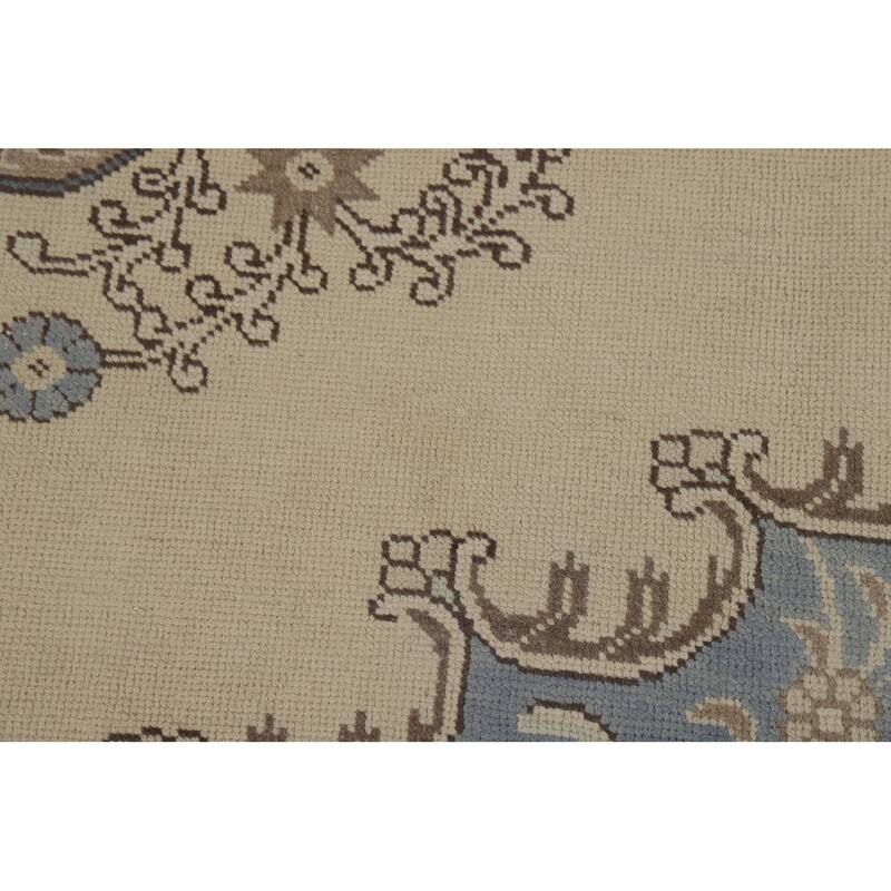 Medallion Tabriz Persian Square Area Rug Hand-Knotted Wool Carpet - 9'2"x 9'6"