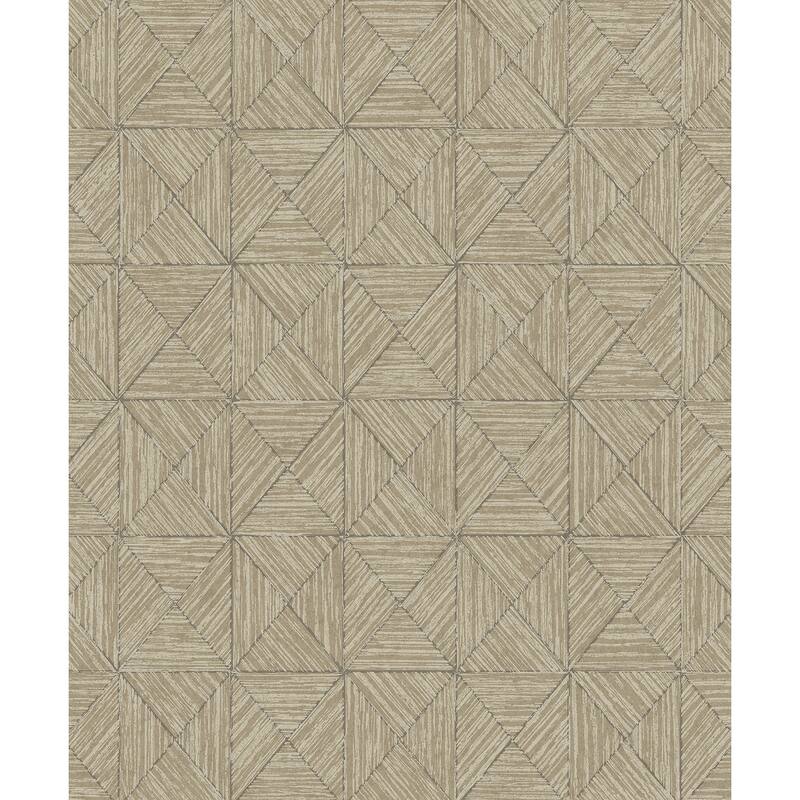 Seabrook Designs Lunoria Geometric Non-Woven Unpasted Wallpaper - 20.9 in W x 33 ft. L - Burlap